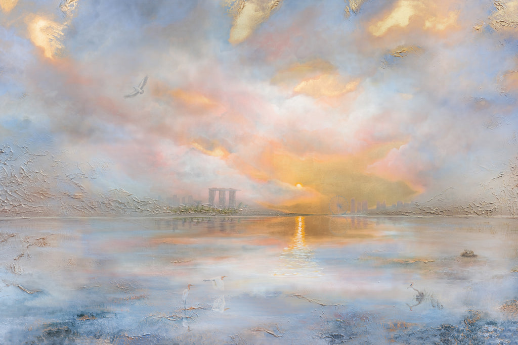 Blue Evening over Marina Bay (Singapore) 100 x 150 cm PRINT LIMITED EDITION