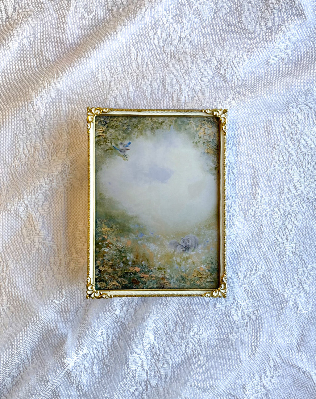 Blue Feathers Earthy Paws FRAMED PRINT
