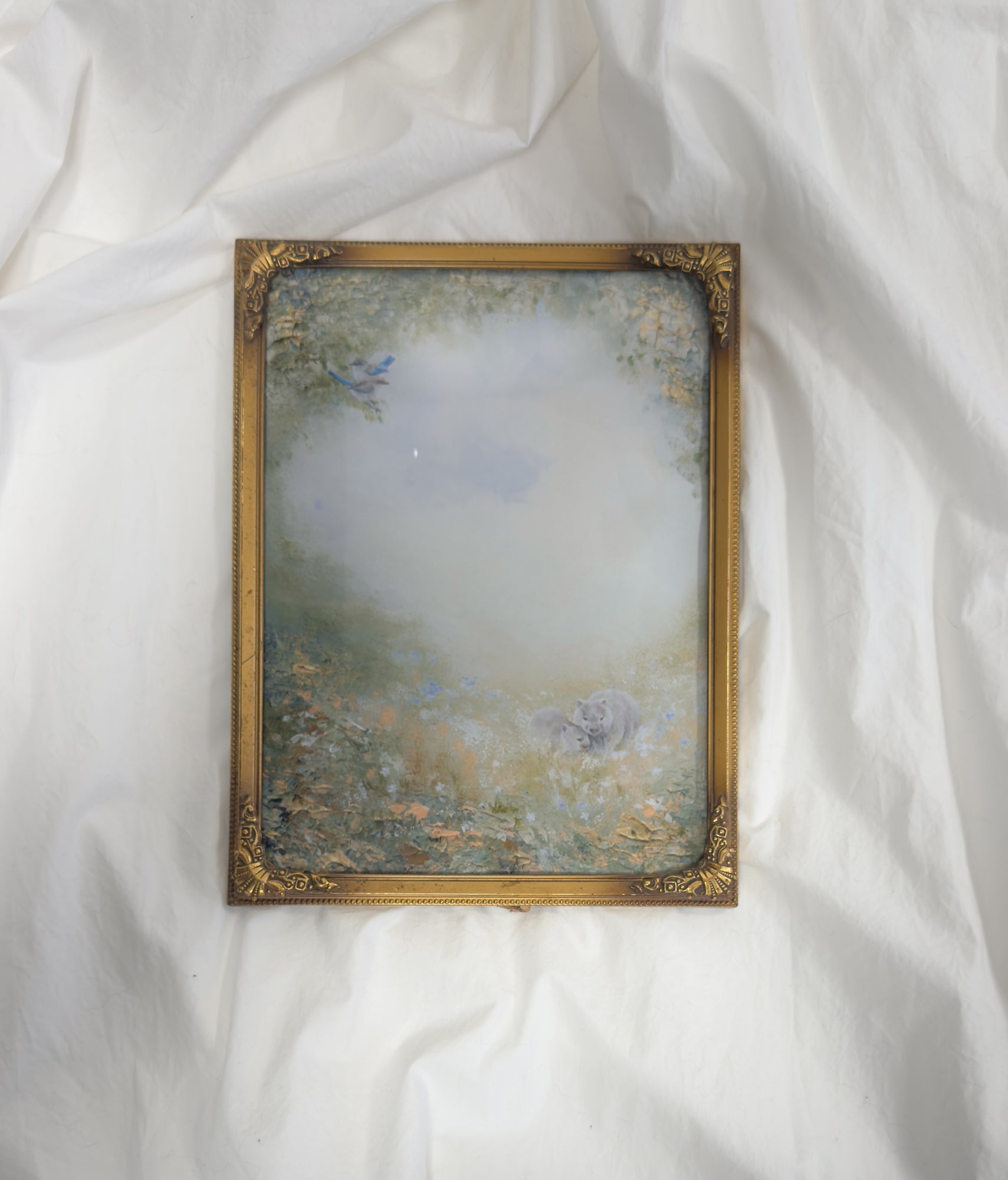 Blue Feathers FRAMED PRINT