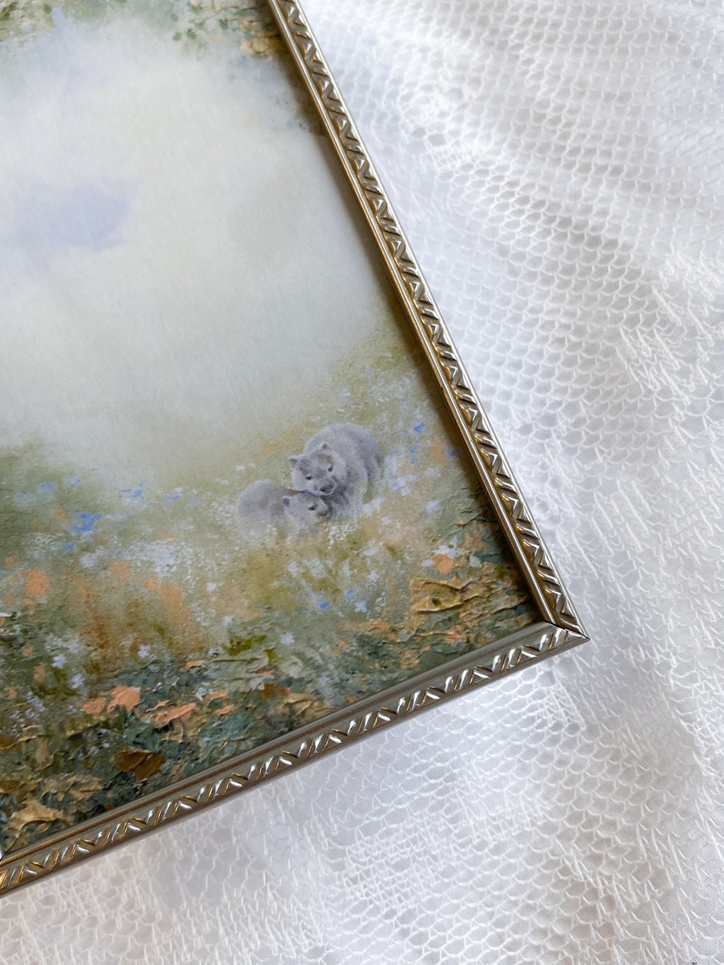 Blue Feathers Earthy Paws FRAMED PRINT