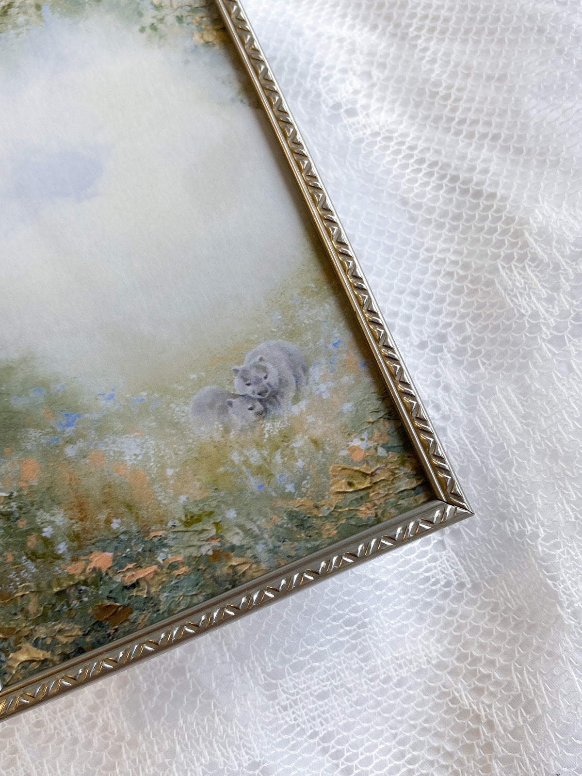 Blue Feathers Earthy Paws FRAMED PRINT