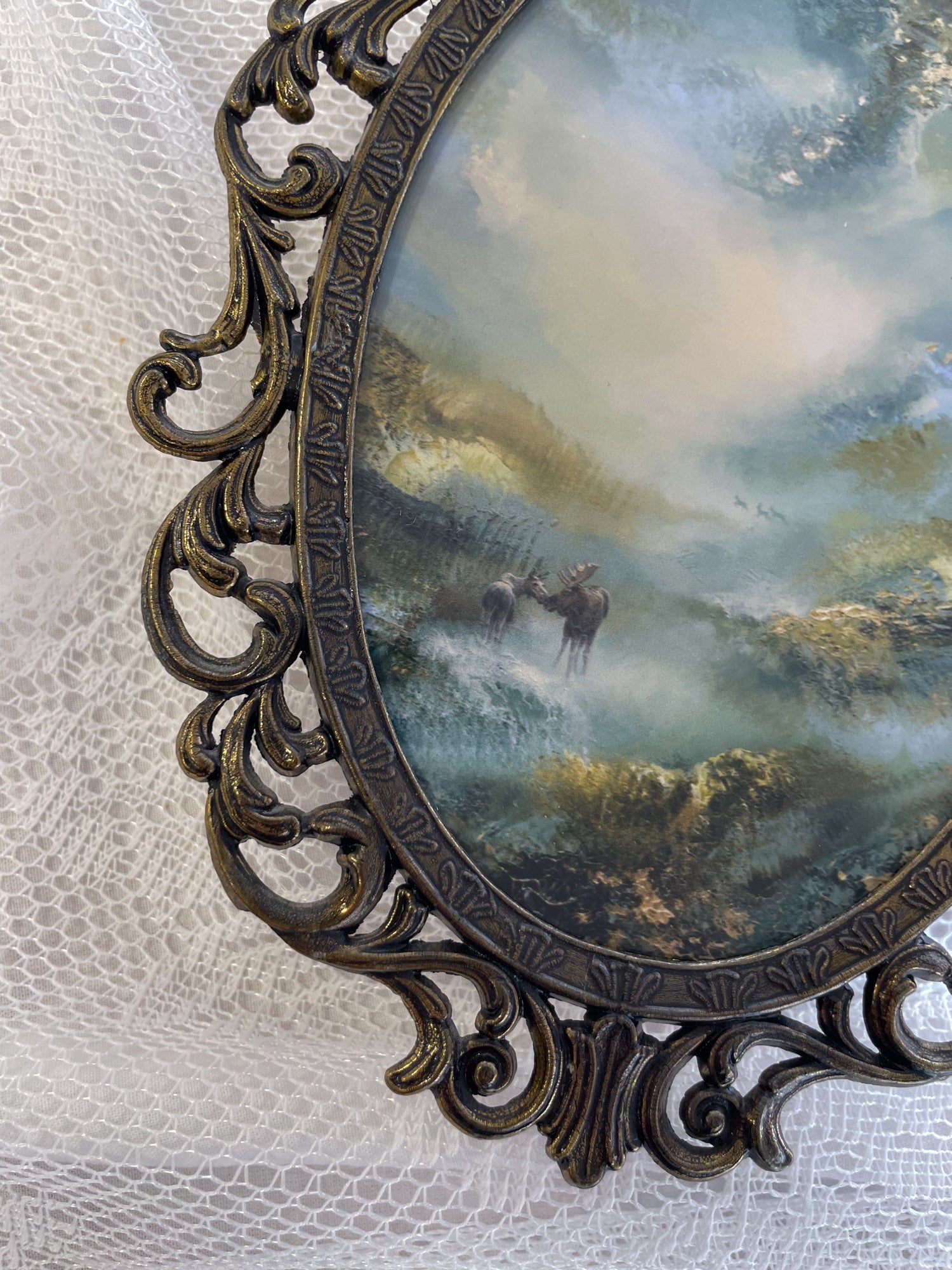 Deep in the Forest Oval VINTAGE FRAMED PRINT