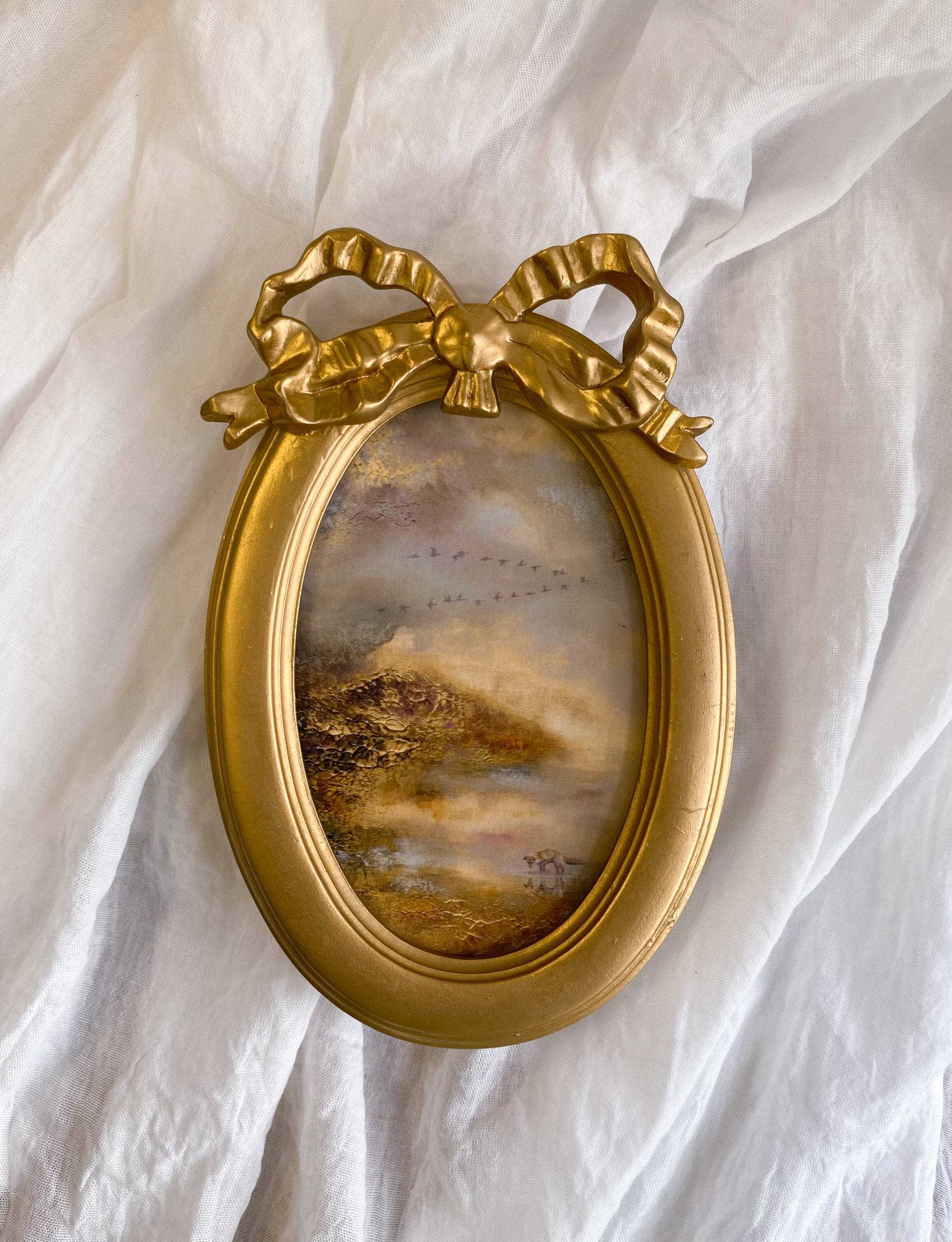 Golden Hour Glow Oval FRAMED PRINT