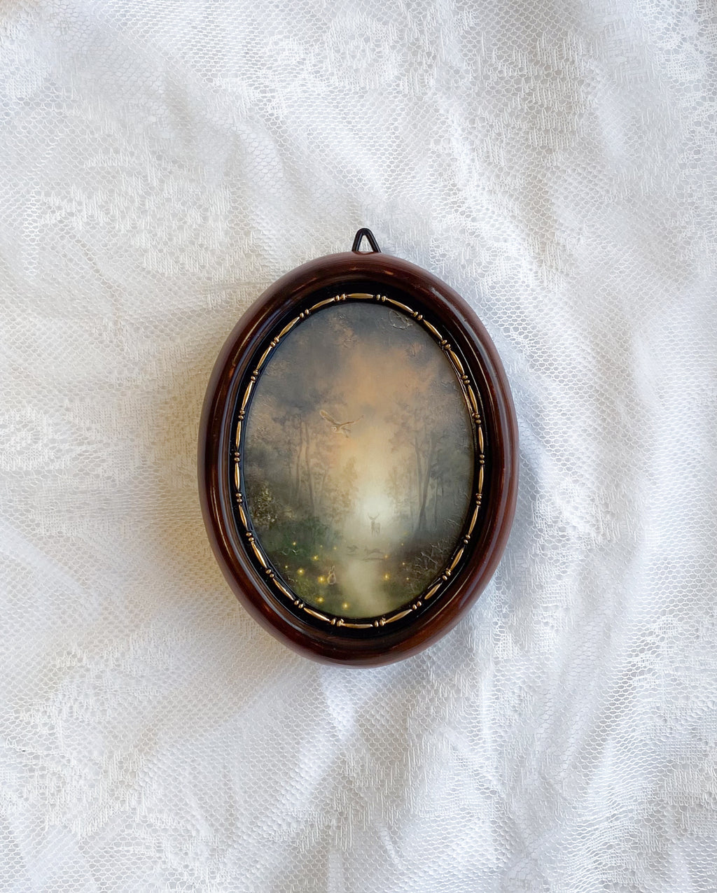 Guided by Fireflies Oval VINTAGE FRAMED PRINT