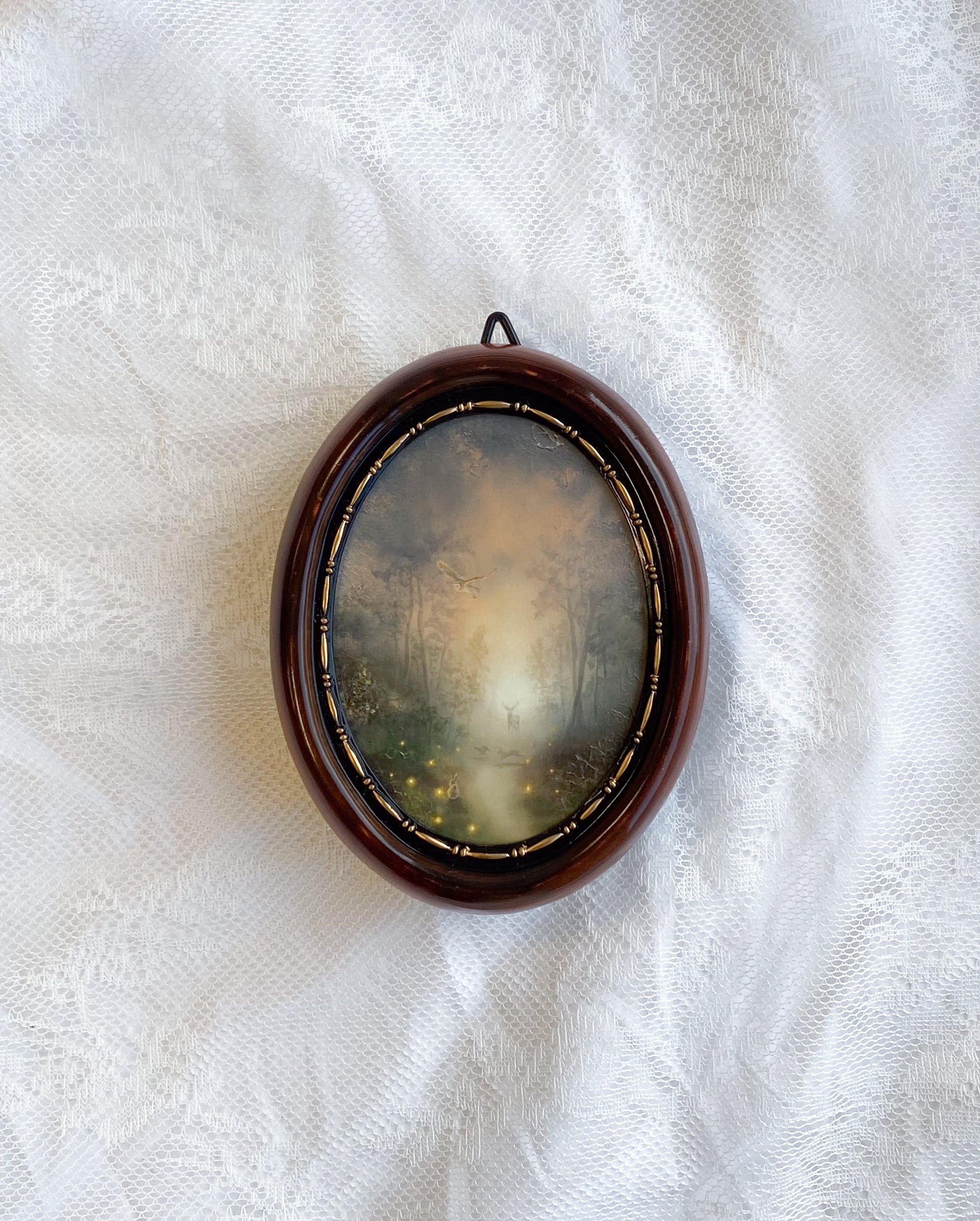 Guided by Fireflies Oval VINTAGE FRAMED PRINT