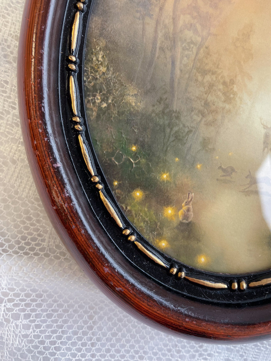 Guided by Fireflies Oval VINTAGE FRAMED PRINT