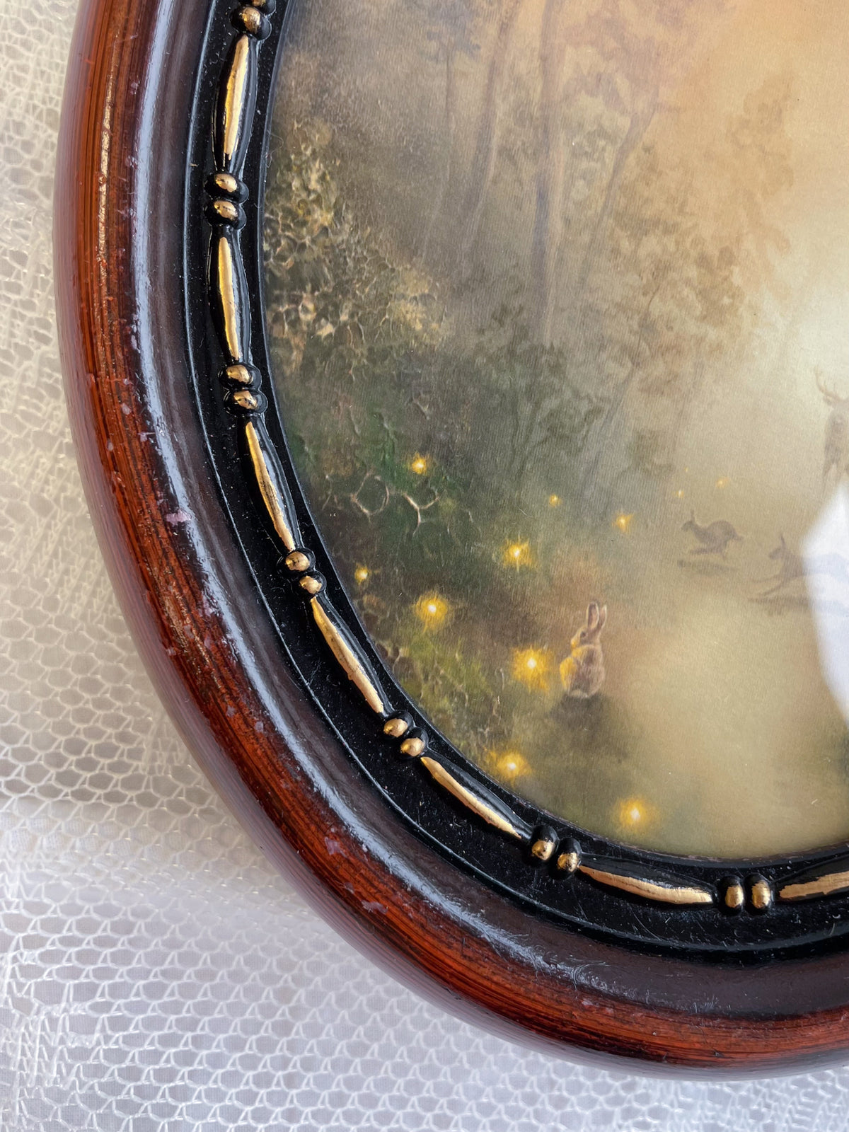 Guided by Fireflies Oval VINTAGE FRAMED PRINT