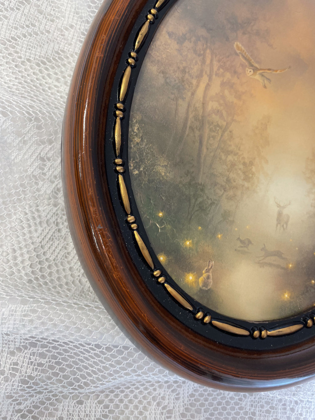 Guided by Fireflies Oval VINTAGE FRAMED PRINT