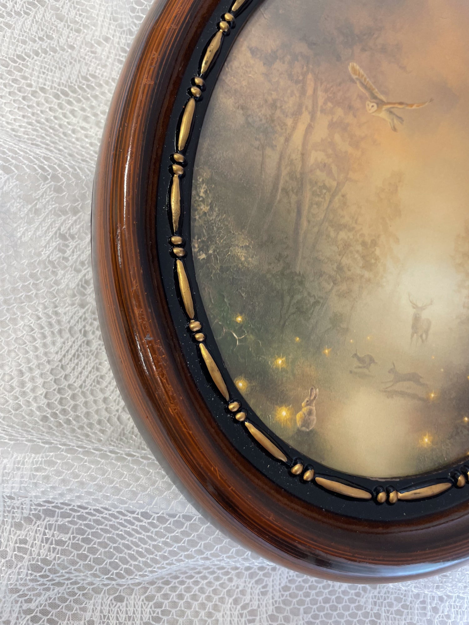 Guided by Fireflies Oval VINTAGE FRAMED PRINT