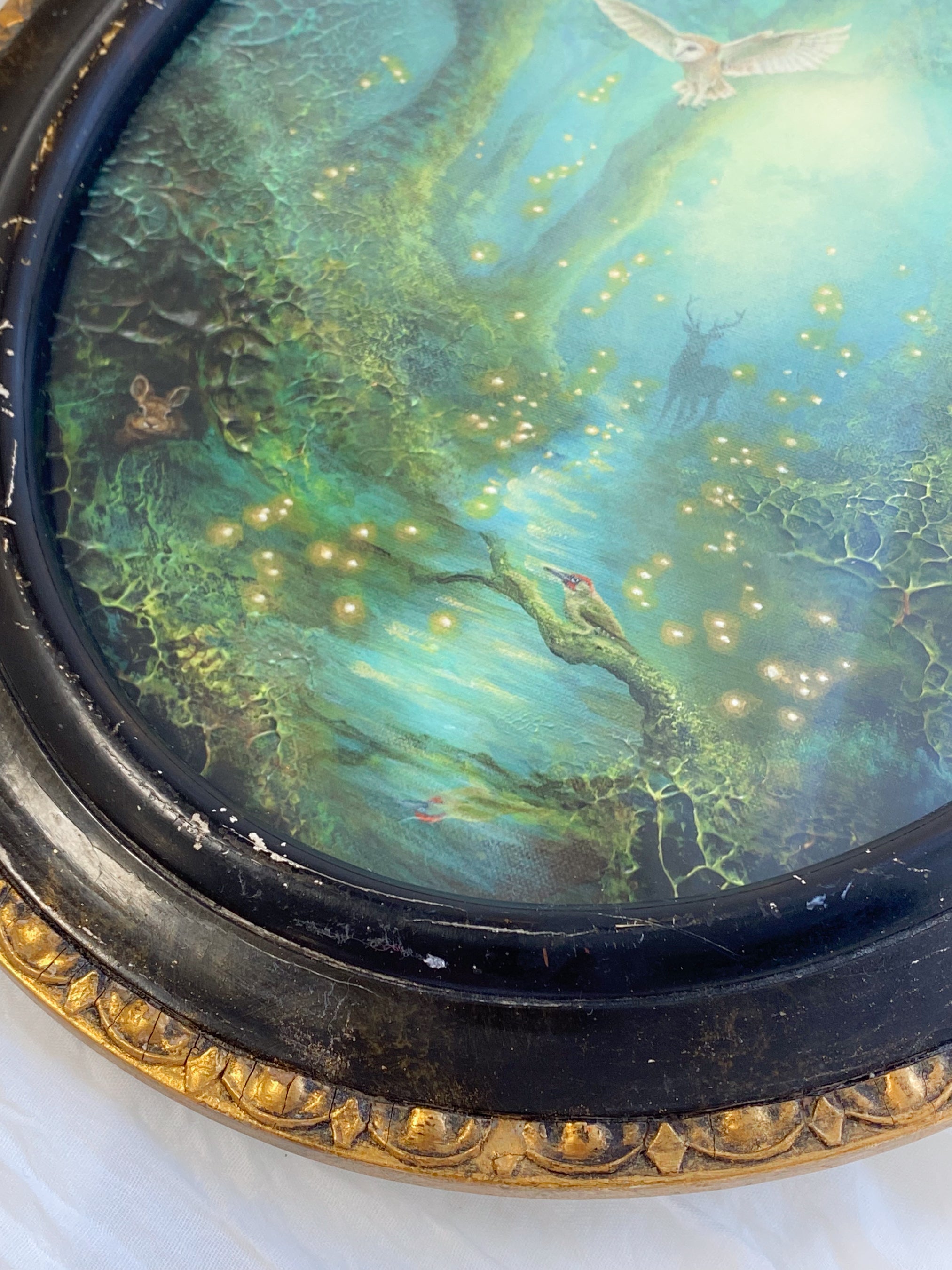 Hidden Magic in Moss Oval FRAMED PRINT