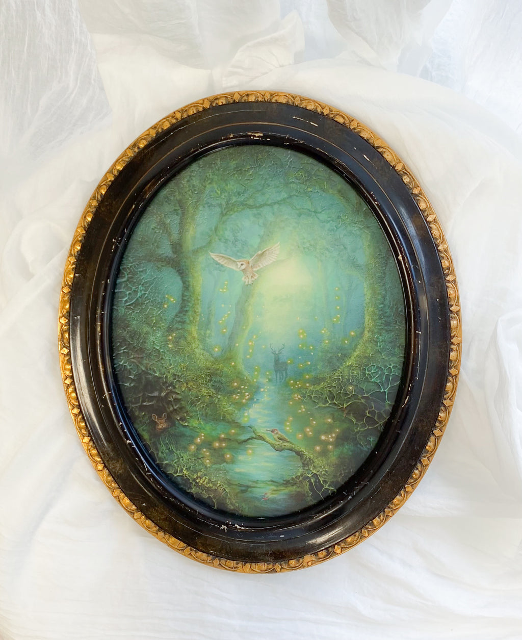 Hidden Magic in Moss Oval FRAMED PRINT