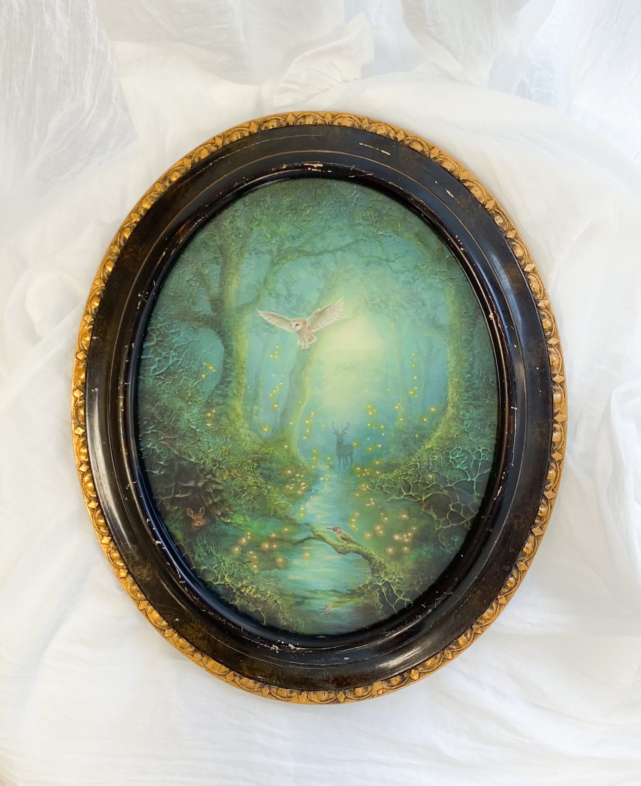 Hidden Magic in Moss Oval FRAMED PRINT
