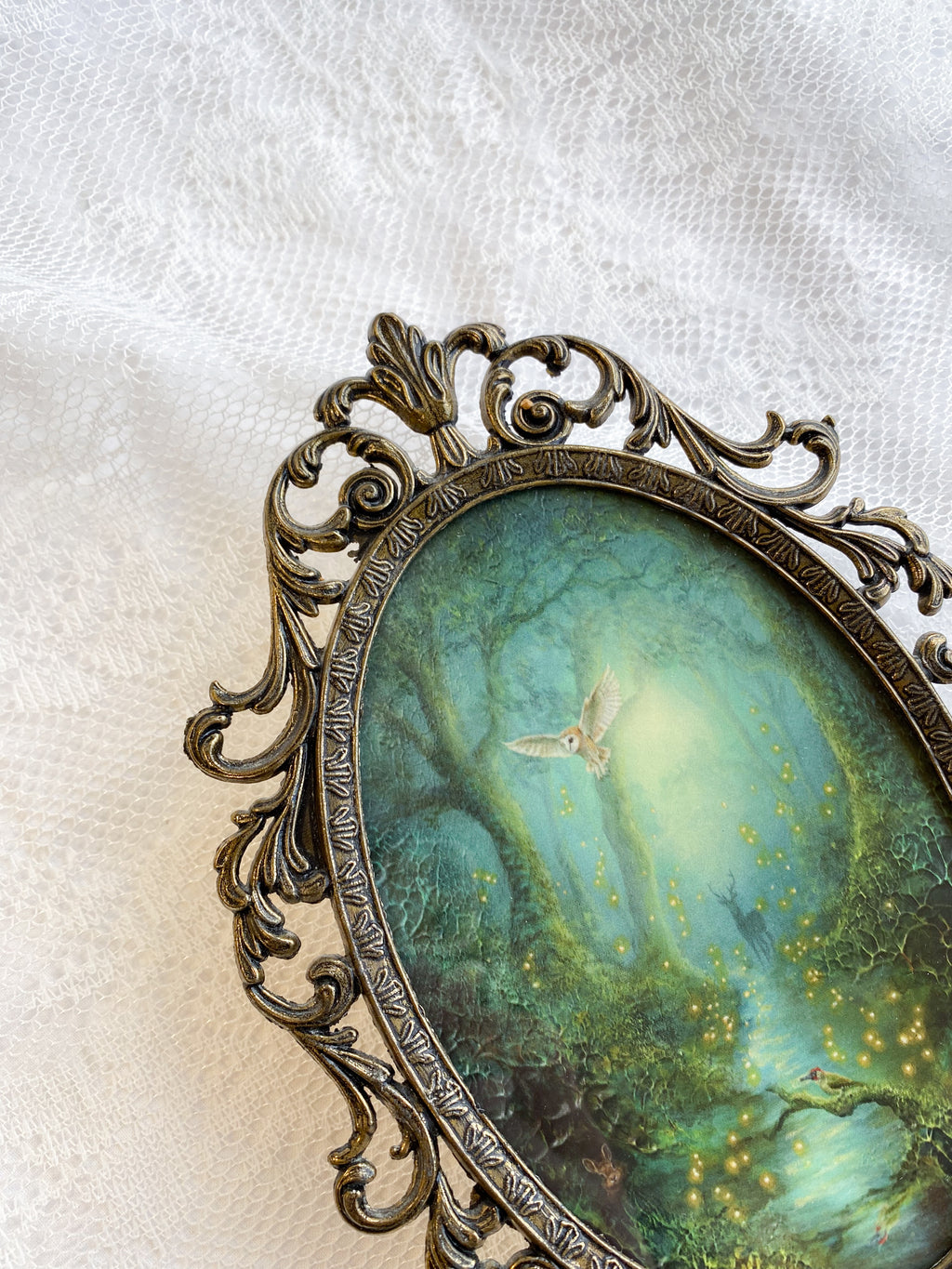Hidden Magic in Moss Oval VINTAGE FRAMED PRINT