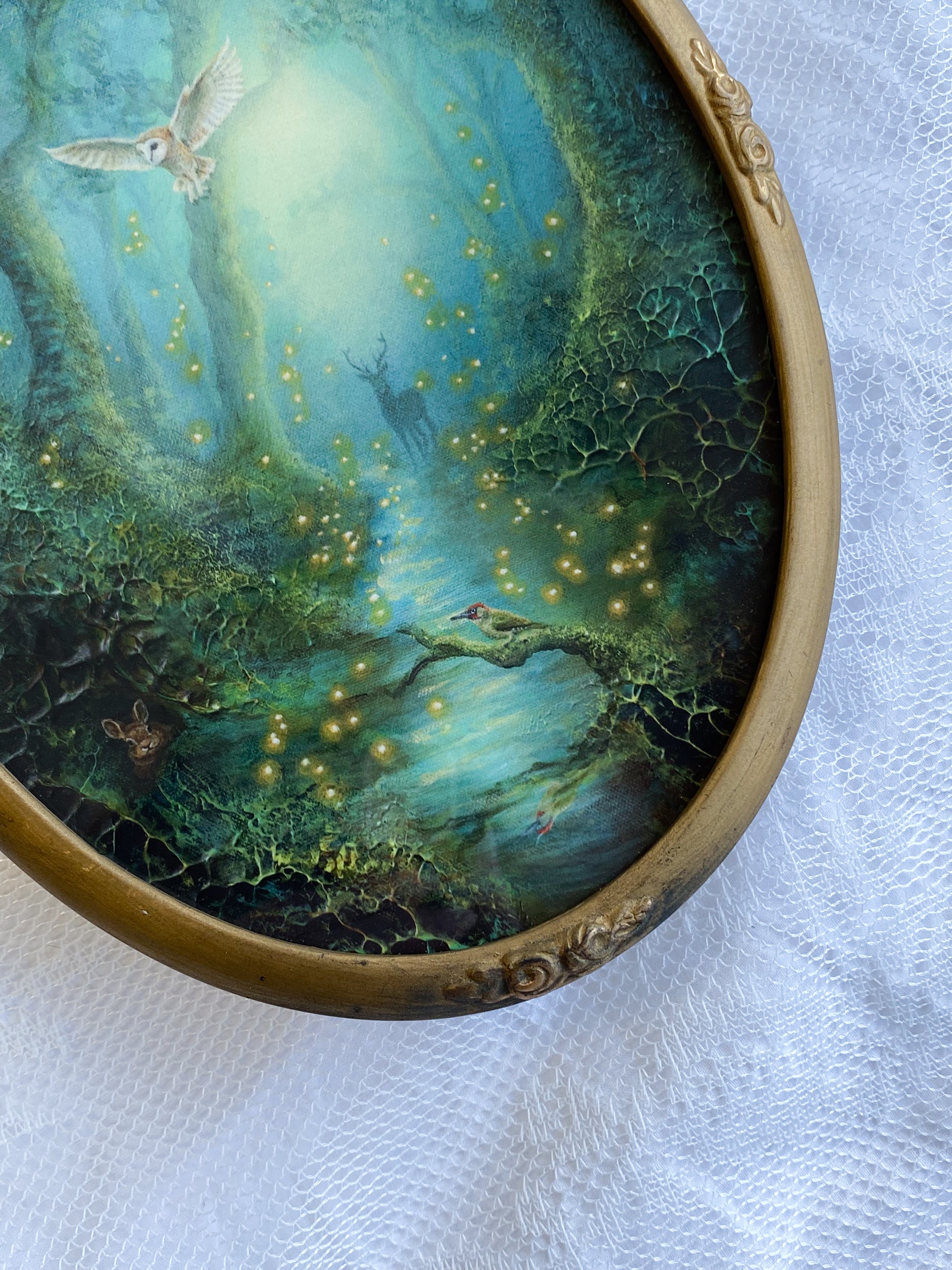 Hidden Magic in Moss Oval FRAMED PRINT