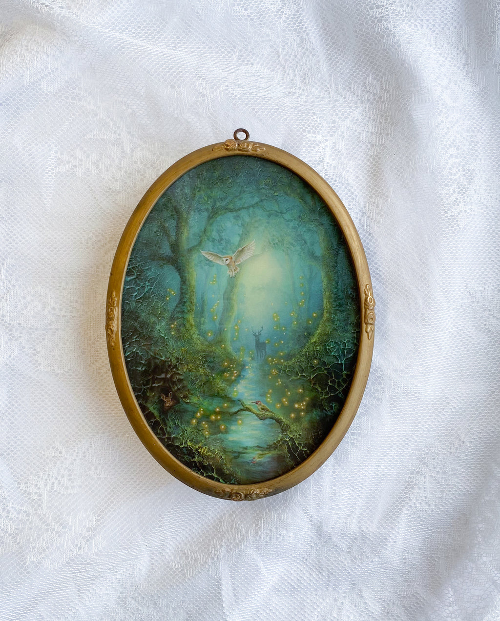 Hidden Magic in Moss Oval FRAMED PRINT