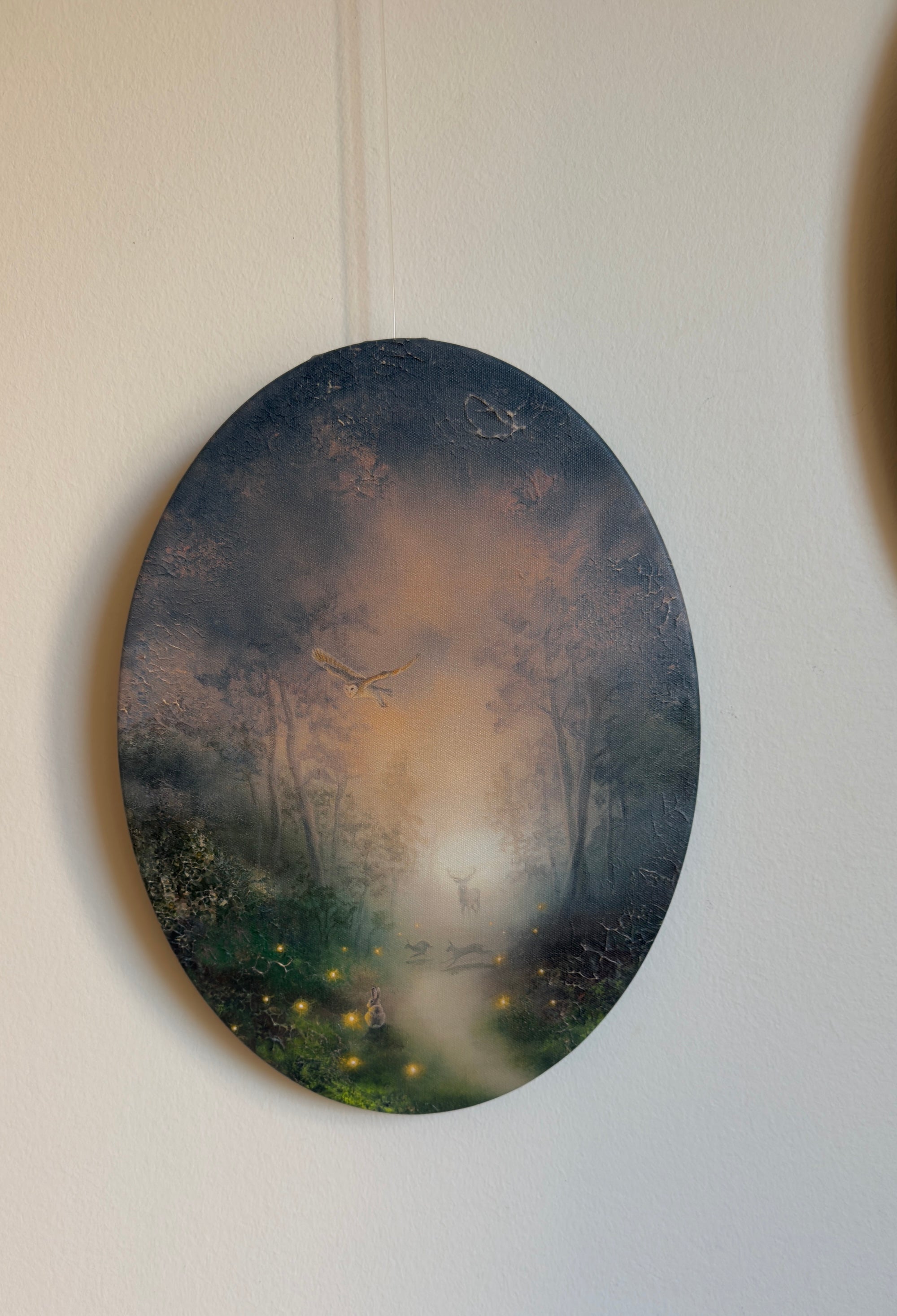 Guided by Fireflies Oval CANVAS print