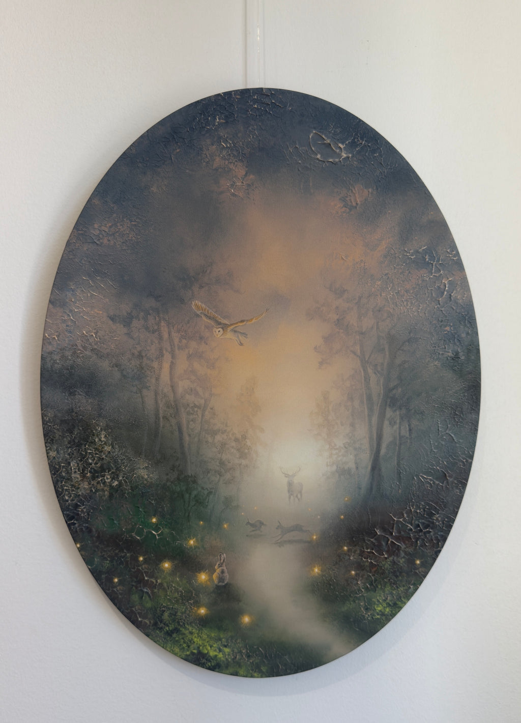Guided by Fireflies Oval CANVAS print