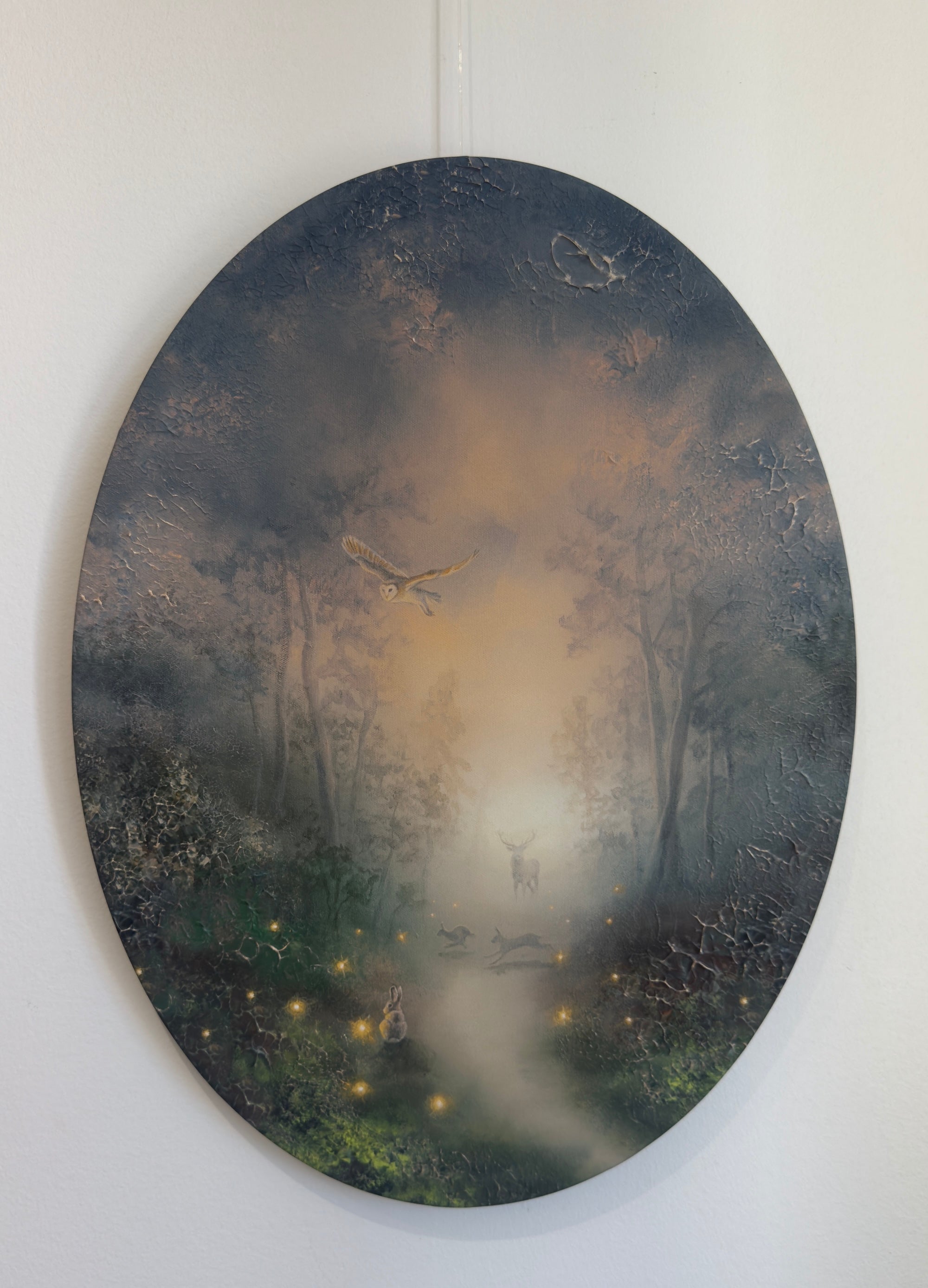 Guided by Fireflies Oval CANVAS print
