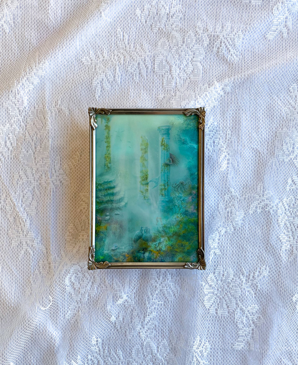 Mermaid's Guest VINTAGE FRAMED PRINT