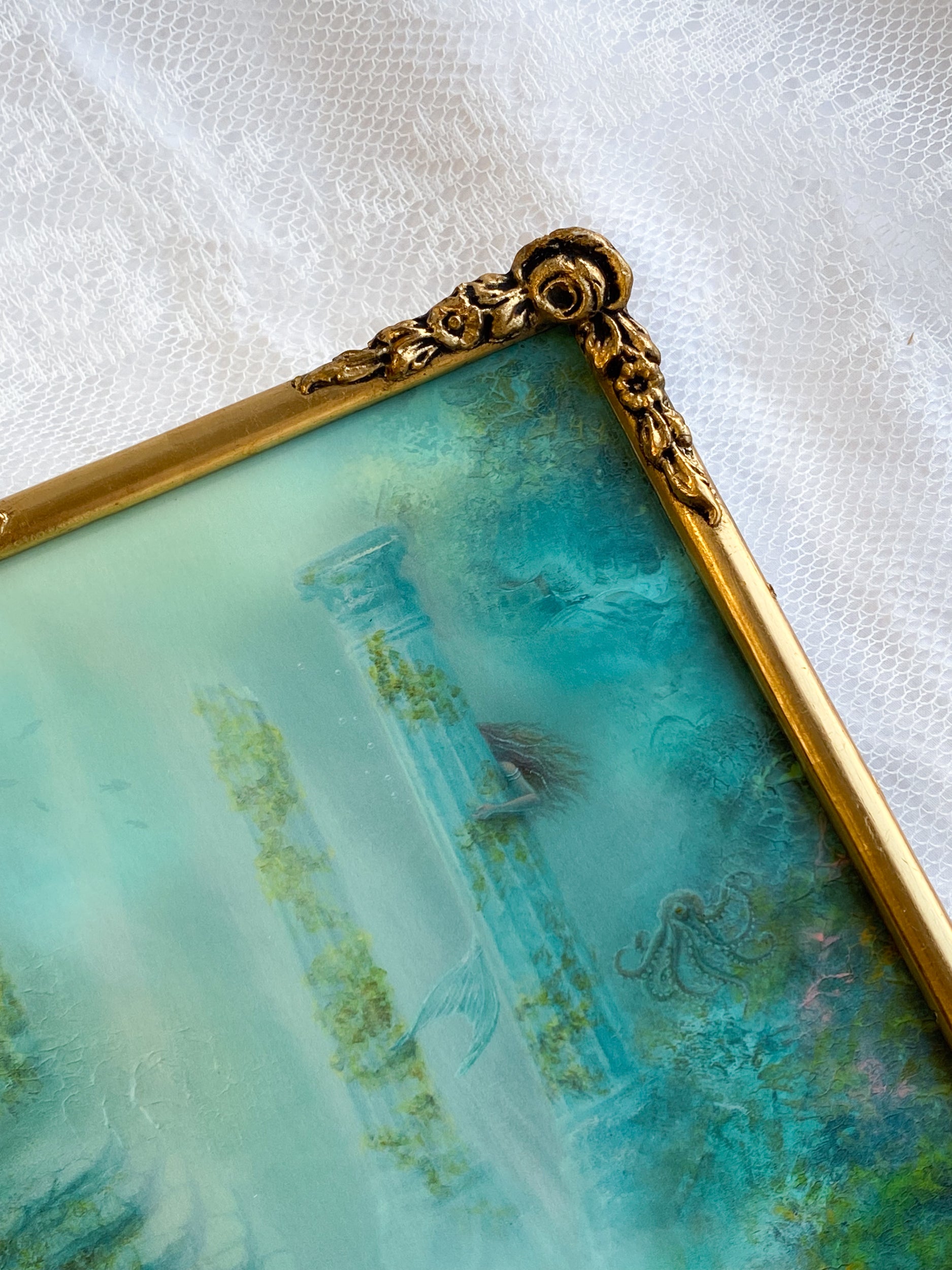 Mermaid's Guest VINTAGE FRAMED PRINT