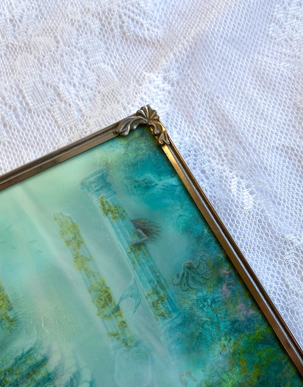 Mermaid's Guest VINTAGE FRAMED PRINT