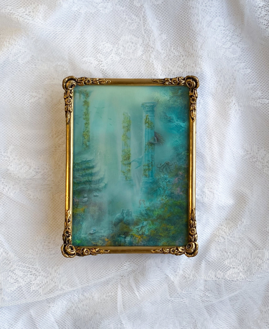 Mermaid's Guest VINTAGE FRAMED PRINT