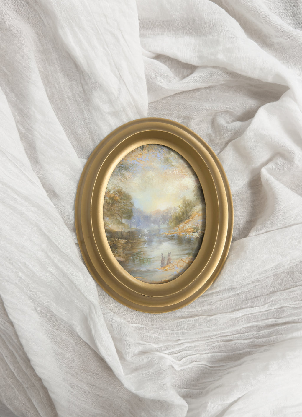 Morning Dew oval FRAMED PRINT