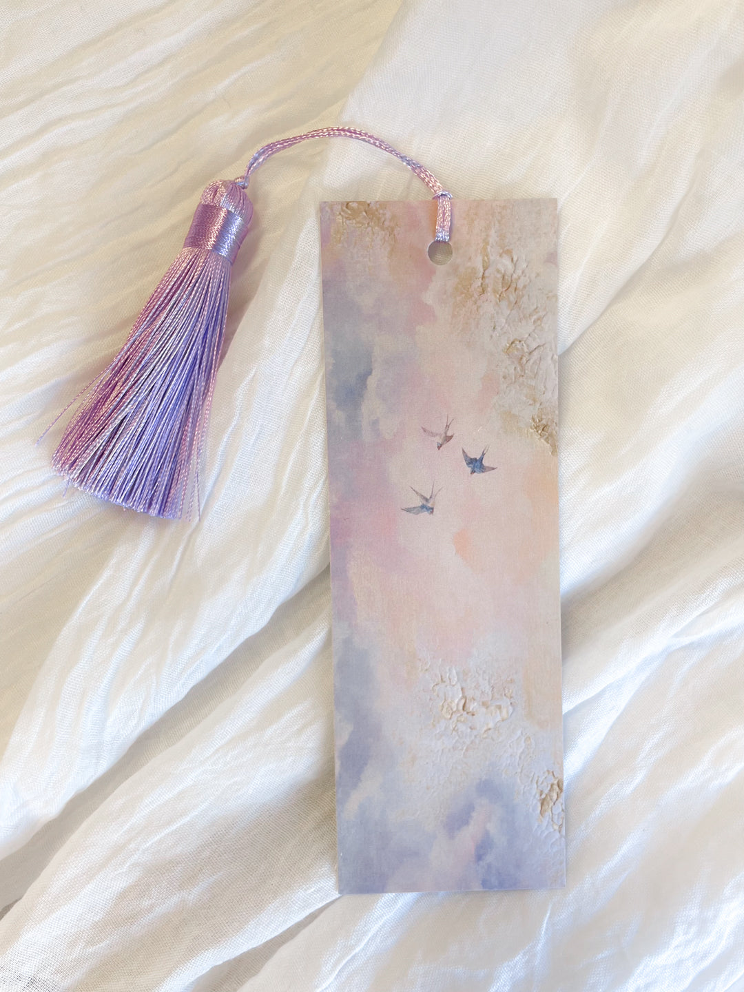 Fantasy-inspired art bookmark displayed with a matching tassel.