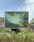 Framed fine art print displayed outdoors to demonstrate its size.
