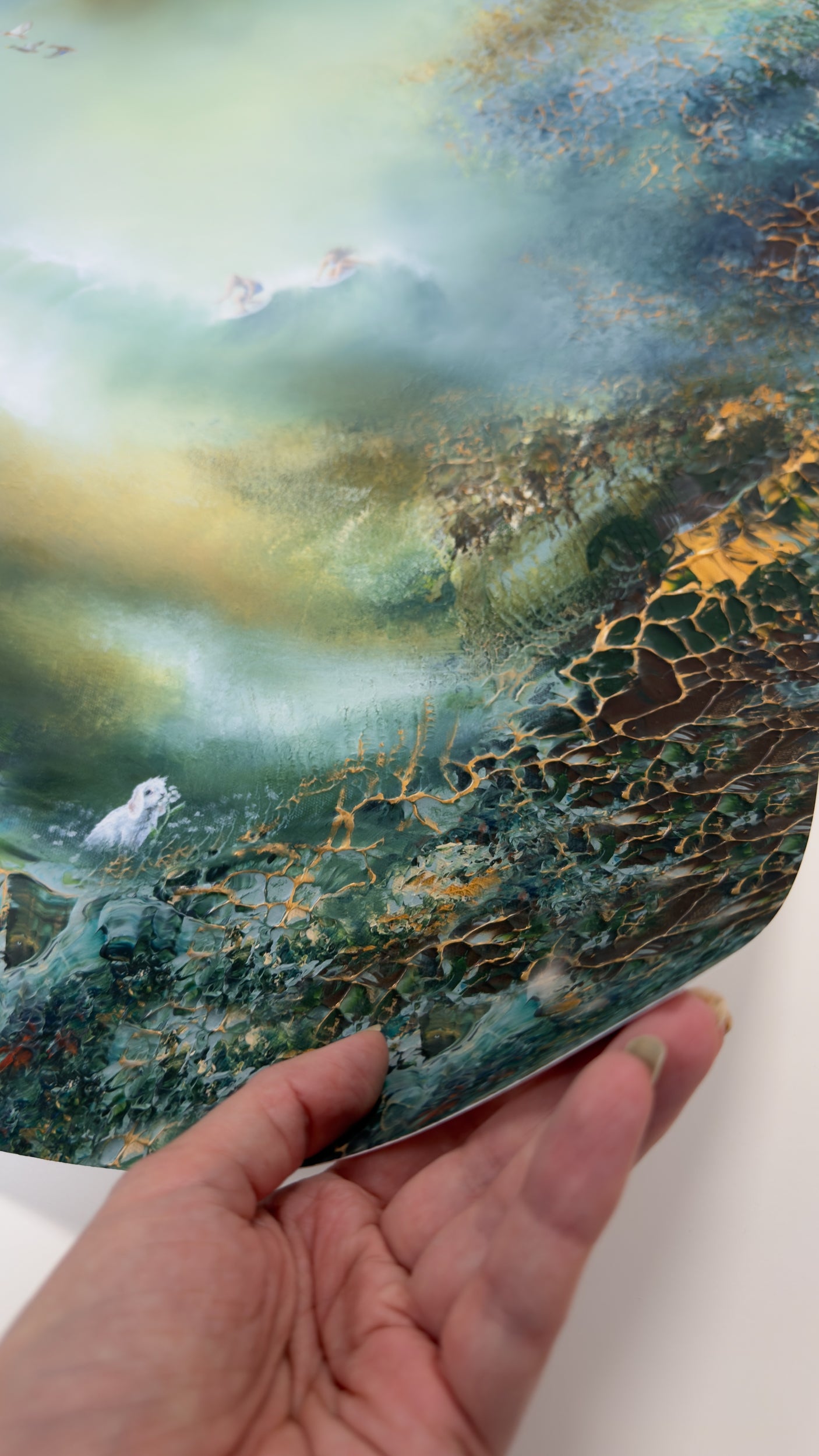 Close-up of the fine art print showing the detailed landscape.