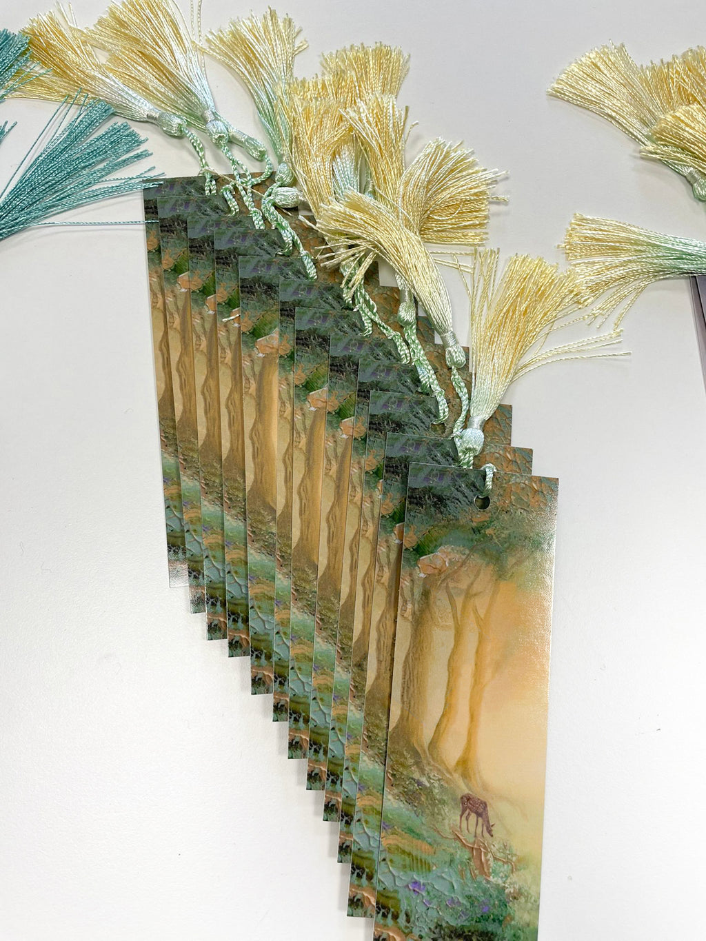 A selection of a fantasy-inspired art bookmarks presented in a table.