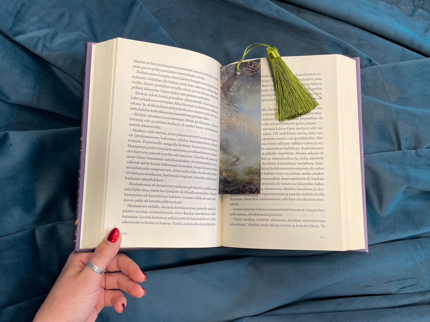 Bookmark with a book.