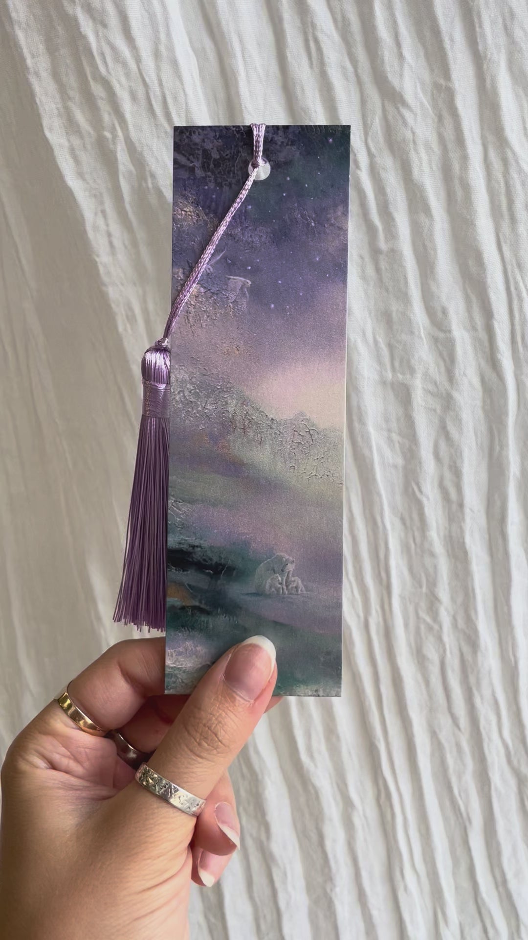 Bookmark Whispers from the Frozen Wild Pearlescent 5 x 15 cm