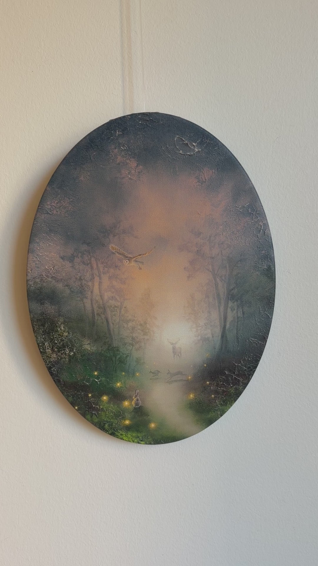 Guided by Fireflies Oval CANVAS print